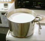 milk in pot