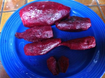 Crapaudine bet skinned and ready to eat!